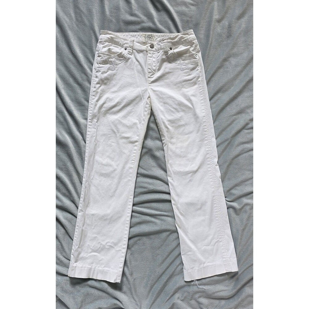 White House Black Market Blanc White Straight Leg Jeans Size 6 Stretch Cotton